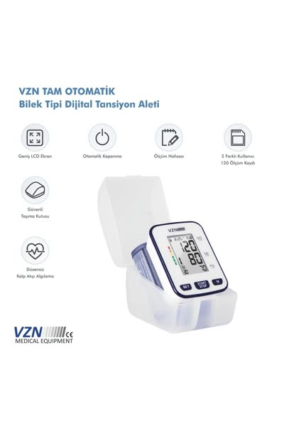 Vzn Bilek Tipi Türkçe Konuşan Otomatik Dijital Tansiyon Aleti (Model 3161)